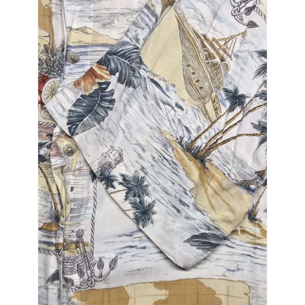 Pierre Cardin Hawaiian Shirt Mens 2XLT Tall Tropical Print Short Sleeve... - Picture 5 of 5